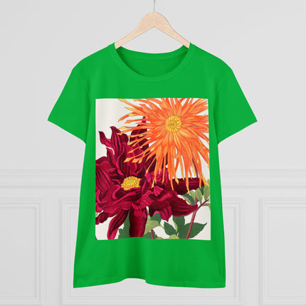 Dahlia Flower by Tanigami Kônan Women's Midweight Cotton Tee