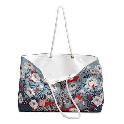❤️🌺 The Scarlet Parasol Spectacle Weekender Bag – Art Deco Fashion Elegance
