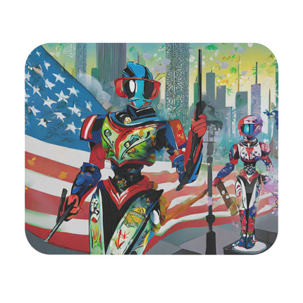 High Fashion Cyberpunk CIA Robots Mouse Pad, Rectangle