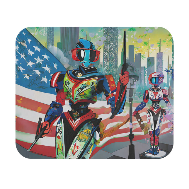 High Fashion Cyberpunk CIA Robots Mouse Pad, Rectangle
