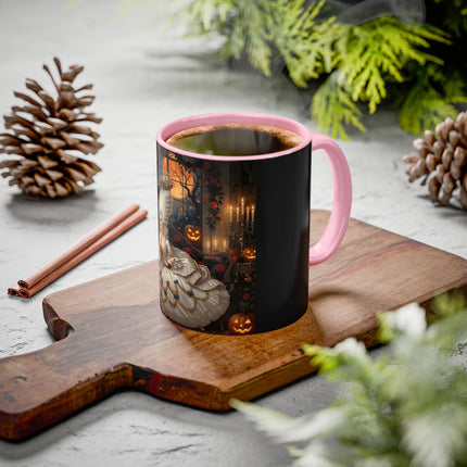 🌙🎃 The Moonlit Pumpkin Parlor Colorful Mug – Elegant Halloween Charm