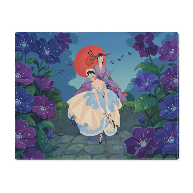 🌺☂️ The Garden Parasol Promenade Placemat – Art Deco Floral Fashion