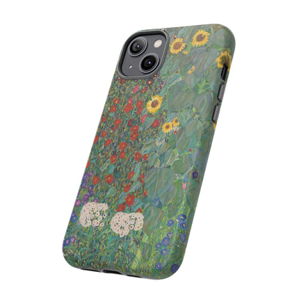 Farm Garden with Sunflowers by Gustav Klimt Phone Cases