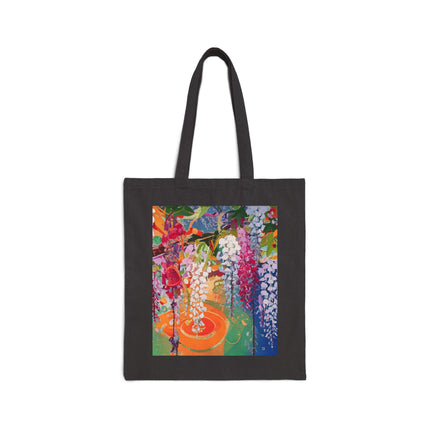Golden Wisteria Elegance Cotton Canvas Tote Bag