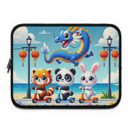 Seaside Scooter Friends Laptop Sleeve – Coastal Fun & Playful Adventure