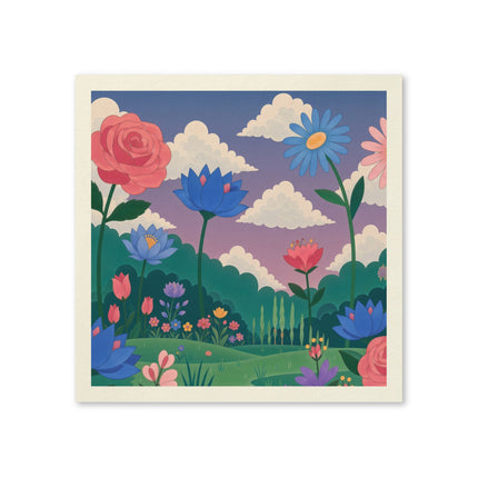 🌸🌈 The Enchanted Rainbow Flower Garden Napkins – Whimsical Botanical Floral Art
