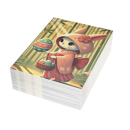 Geisha Kitten’s Easter Stroll Postcards (envelopes included) - Bundles of 10, 30, 50 Pieces