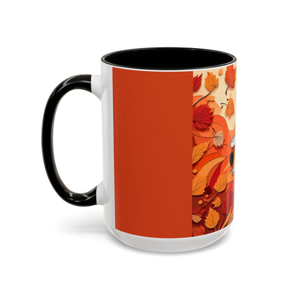 Siamese Cat at an Autumn Harvest Fair Colorful Mugs (11oz, 15oz)