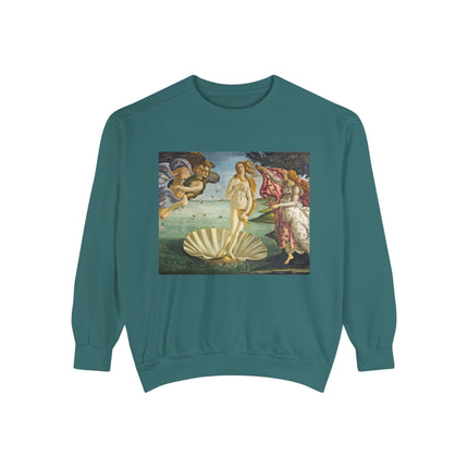 Birth of Venus by Sandro Botticelli Unisex Garment-Dyed Sweatshirt