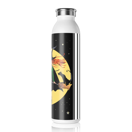A Witch’s Moonlit Flight Slim Water Bottle