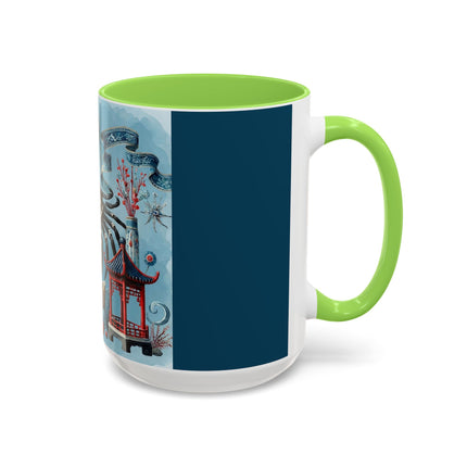 Spotted Crab & Pagoda Colorful Mug – Mystical Ocean & Asian Harmony