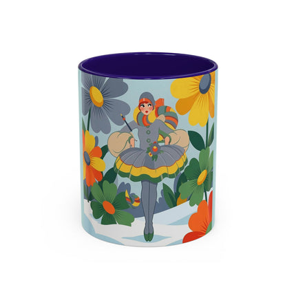 ❄️🌼 The Winter Flower Wanderer Colorful Mug – Colorful Art Deco Snow Fantasy