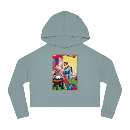 A Timeless Journey by Umberto Brunelleschi Women’s Cropped Hooded Sweatshirt