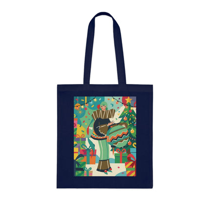 🎄🎁 The Lady Of The Christmas Ornament Cotton Tote Bag – Art Deco Holiday Fantasy