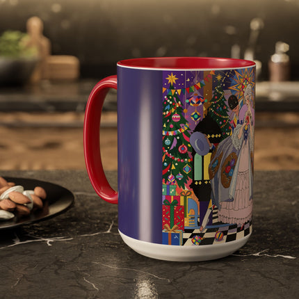 🎄✨ The Lady Of The Christmas Ornament Colorful Mug – Art Deco Holiday Fantasy
