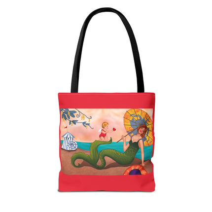 Mermaid with Parasol and Cupid by George Barbier Tote Bag