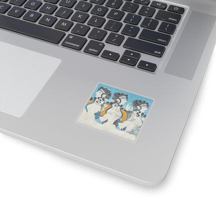 Reproduction of Ladies in Blue by Emile Gilliéron Kiss-Cut Stickers (4 Sizes)