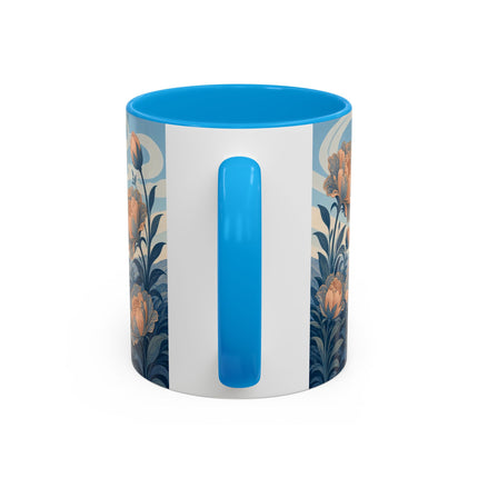 ☔🌸 The Grand Floral Journey Colorful Mug – Art Deco Travel Elegance