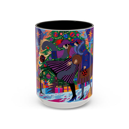🎄✨ Christmas Among The Twinkling Trees Colorful Mug – Art Deco Holiday Fantasy