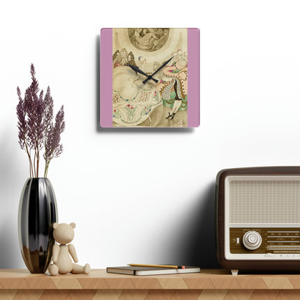 Sur talons rouges (On Red Heels) pl 01 by Gerda Wegener Acrylic Wall Clock, Round and Square