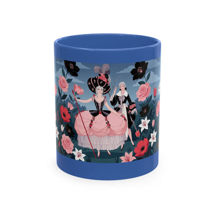 🌹🖤 The Lady Of The Midnight Rose Garden Ceramic Mug – Art Deco Floral Elegance