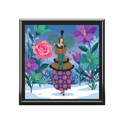 🌹❄️ The Holly Rose Of Winter Jewelry Box – Art Deco Christmas Garden