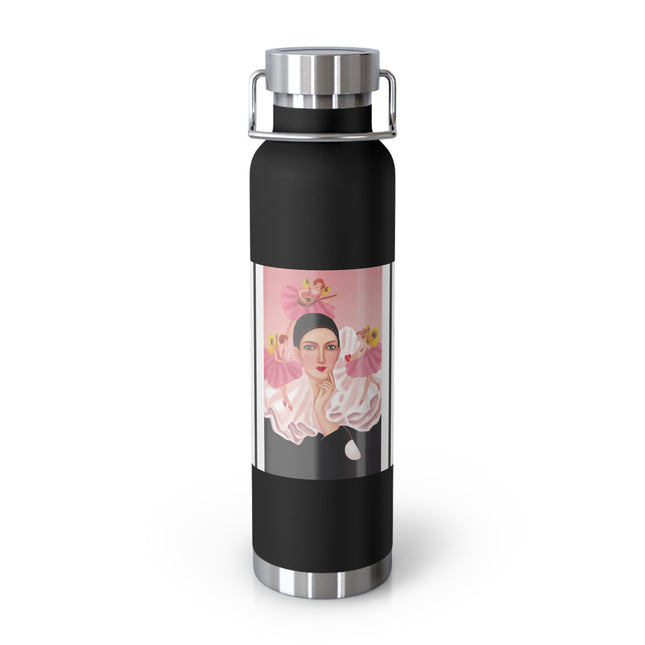 Pierrot & Fairies Dressed in Pink by Sofia Chiostri Copper Vacuum Insulated Bottle, 22oz