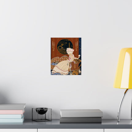 💌🐕 The Lady Of The Secret Letter Matte Vertical Poster – Art Deco Salon Elegance
