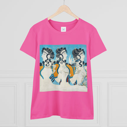 Reproduction of Ladies in Blue by Emile Gilliéron Women's Midweight Cotton Tee