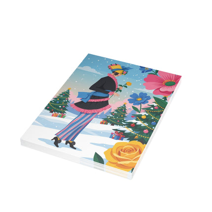 🌹🎄 The Lady Of The Christmas Rose Greeting Card – Art Deco Holiday Elegance