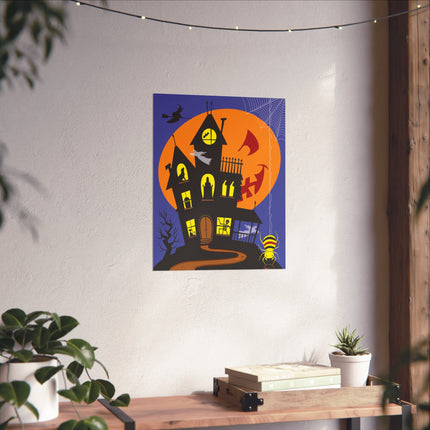 Halloween Night at the Haunted House Fine Art Posters