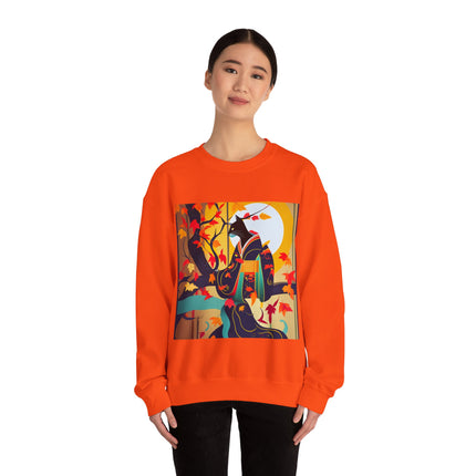 Black Cat in Kimono Unisex Heavy Blend™ Crewneck Sweatshirt