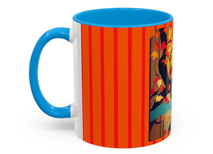 Black Cat in Kimono Colorful Mugs, 11oz
