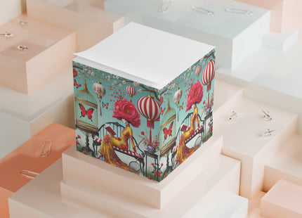 Reading In A Painted Garden Note Cube
