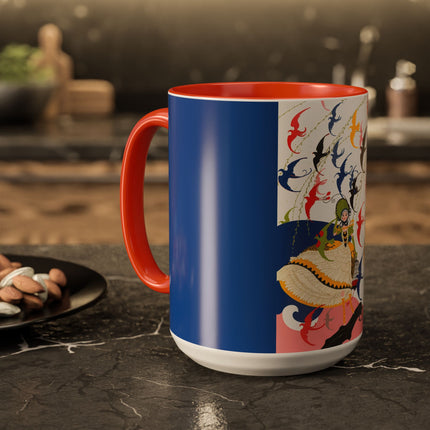 Flight of the Songbirds Colorful Mugs – Theatrical Whimsy & Colorful Harmony