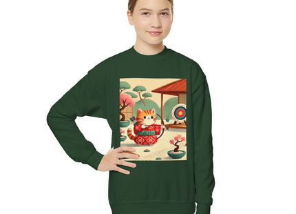 Archer Kitten in the Zen Garden Youth Crewneck Sweatshirt