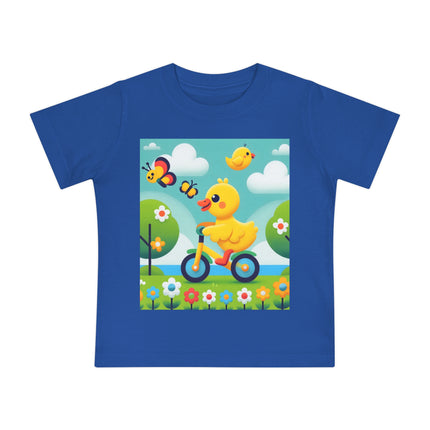 Duckling Riding a Bike Baby T-Shirt – A Joyful Little Ride