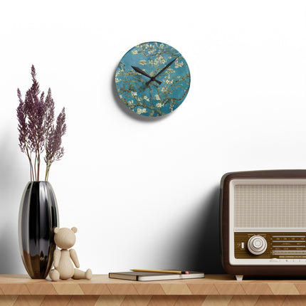 Almond Blossom by Vincent Van Gogh Acrylic Wall Clock, Round and Square