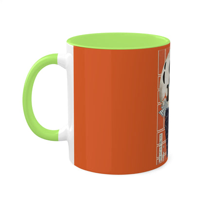 The Actor Bandō Hikosaburō V and the Mo troupe by Tsukioka Yoshitoshi Colorful Mugs, 11oz