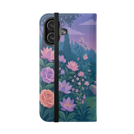🌸🐶 The Grand Garden Dressing Flip Case – Art Deco Floral Elegance