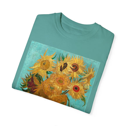 Vase with Twelve Sunflowers by Vincent van Gogh Unisex Garment-Dyed T-shirt