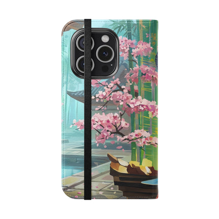 🌸✨ Cyberpunk Geisha Flip Case – Neon Elegance & Futuristic Grace