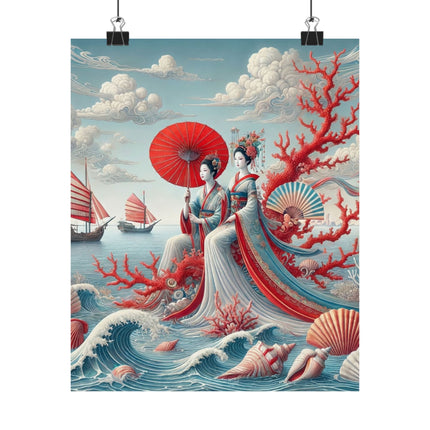 Ladies by the Quiet Sea Matte Vertical Posters