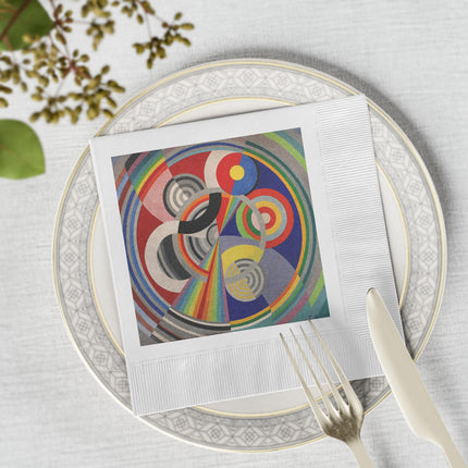 Rythme No. 1 by Robert Delaunay White Coined Napkins