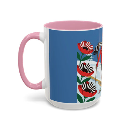 🎿🎄 The Christmas Holly Skier Colorful Mug – Whimsical Holiday Fantasy
