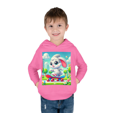 Skateboard Bunny Adventure Toddler Pullover Fleece Hoodie