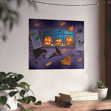 Whimsical Halloween Mischief Matte Horizontal Posters
