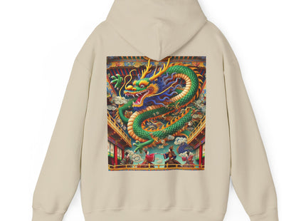 Tibetan Dragon Over Kabuki Duel – Heavy Blend™ Hooded Sweatshirt