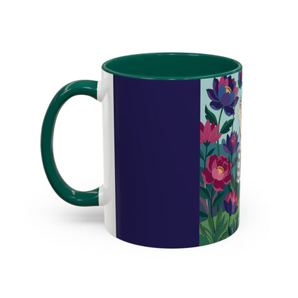 The Lady Of The Lotus Garden Colorful Mugs – Art Deco Botanical Elegance
