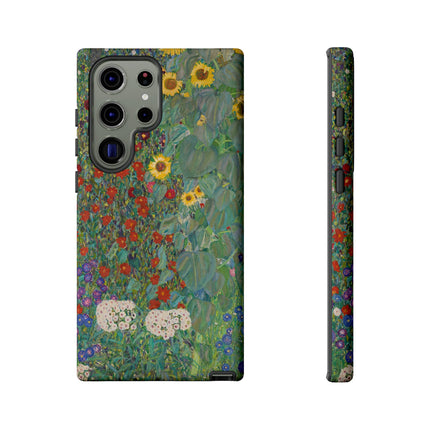 Farm Garden with Sunflowers by Gustav Klimt Phone Cases